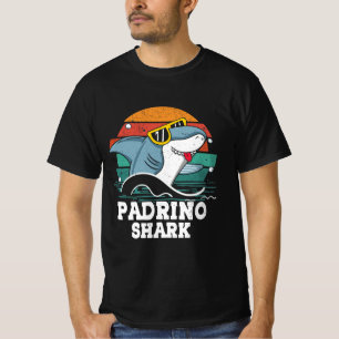 Grandpa Daddy Padrino Shark Spanish Godfather Vint T-Shirt