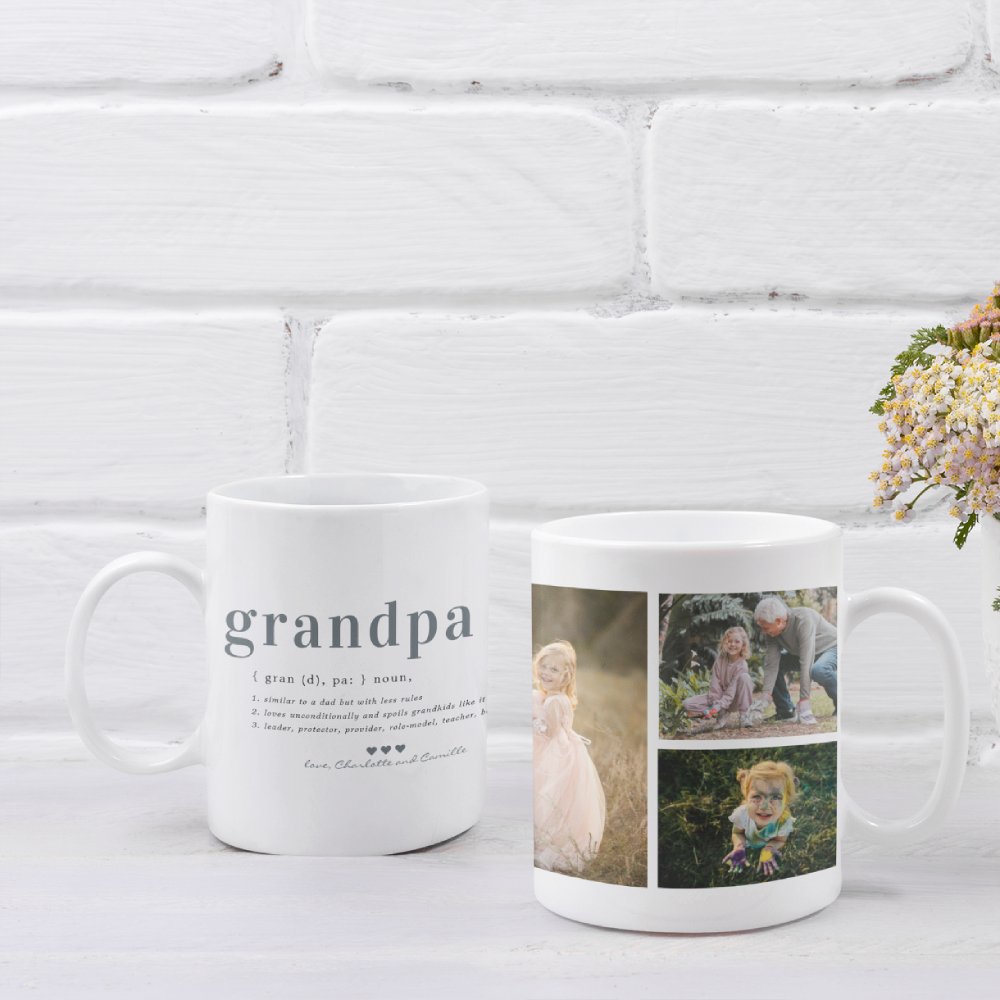 Discover Grandpa Definition Custom Photo Collage Coffee Mug