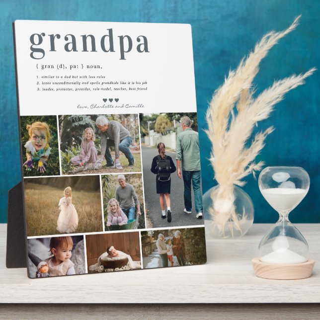 Grandpa Definition | 8 Photo Personalized Plaque (Side)