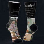 Grandpa Definition | Photo Collage Personalized Socks<br><div class="desc">Modern photo collage socks. Featuring a sweet definition of what a grandpa is with room for custom message, names and/or year. These are Father’s Day gifts that are perfect for any dad. A gift that he will treasure for a lifetime! Can be customized for any moniker - papa, pépé, grandad,...</div>