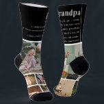 Grandpa Definition | Photo Collage Personalized Socks<br><div class="desc">Modern photo collage socks. Featuring a sweet definition of what a grandpa is with room for custom message, names and/or year. These are Father’s Day gifts that are perfect for any dad. A gift that he will treasure for a lifetime! Can be customized for any moniker - papa, pépé, grandad,...</div>