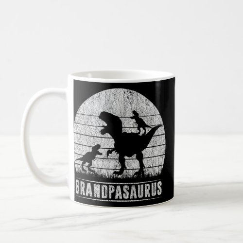 Grandpa Dinosaur Funny Grandpasaurus Two Kids Fath Coffee Mug