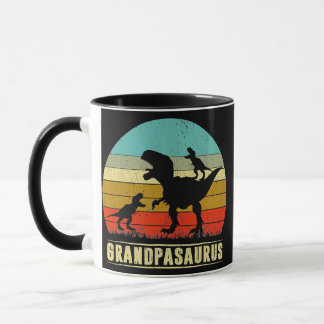 Grandpa Dinosaur Grandpasaurus 2 Two Kids Mug