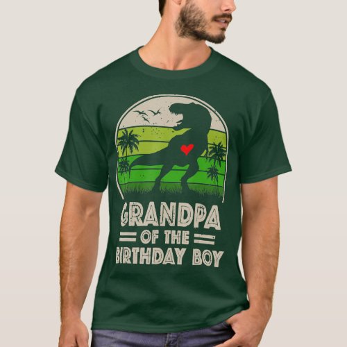 Grandpa Dinosaur of the Birthday Boy Matching Fami T_Shirt