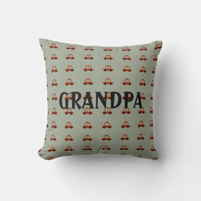 Grandpa Electric Cartoon Car Throw Pillow (Front)