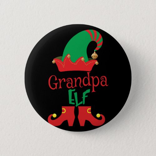Grandpa ELF Christmas Family Matching Button