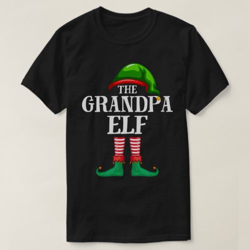 Grandpa Elf Matching Family Christmas Party Pajama T_Shirt
