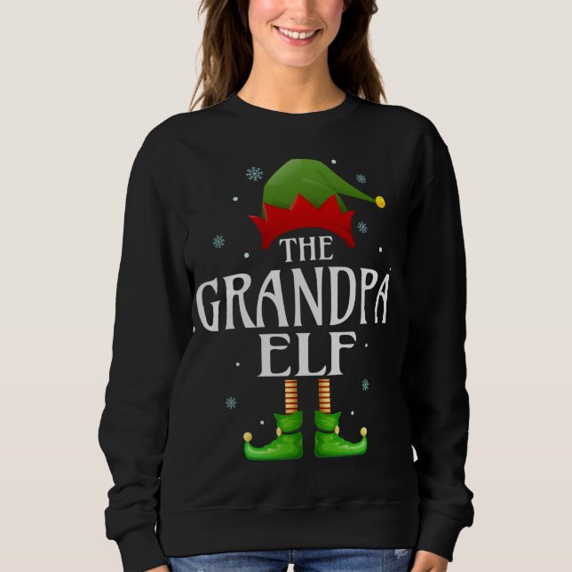 Grandpa Elf Xmas Matching Family Christmas Grandpa Sweatshirt (Front)