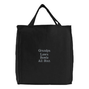 Grandpa Embroidered Lawn Bowls All Star, Embroidered Tote Bag