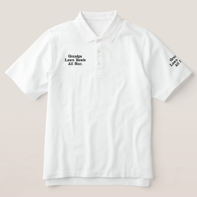 Grandpa Embroidered Lawn Bowls All Star, Polo Shirt (Design Front)
