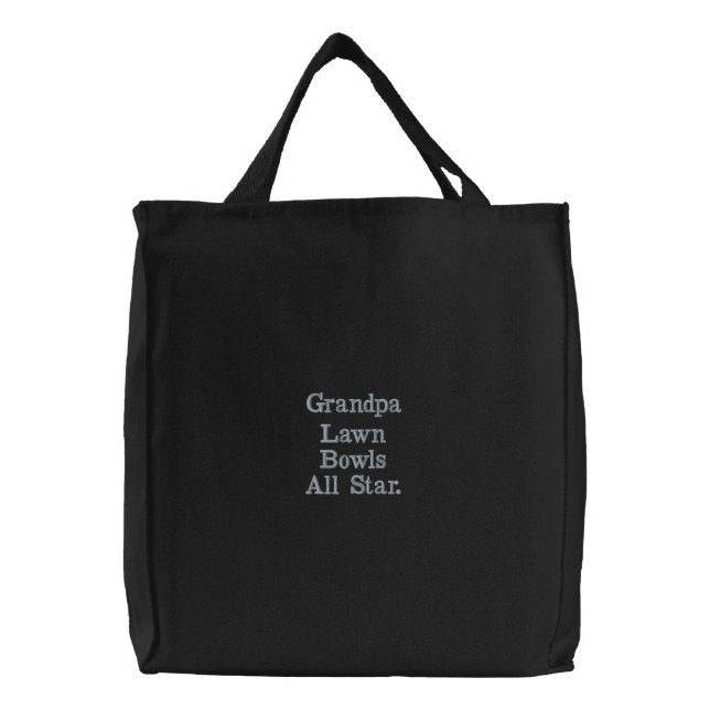 Grandpa Embroidered Lawn Bowls All Star, Tote Bag (Front)
