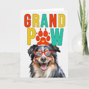 GrandPA English Shepherd GrandDOG Grandparents Day Holiday Card