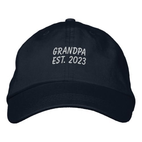 Grandpa Est 2023 Embroidered Baseball Cap