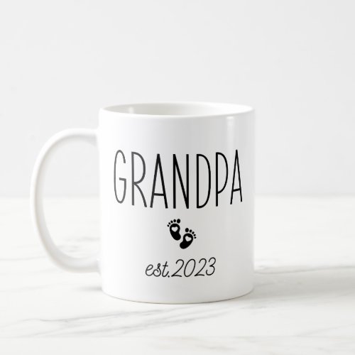 Grandpa Est 2023 Grandpa to Be New Grandpa Coffee Mug