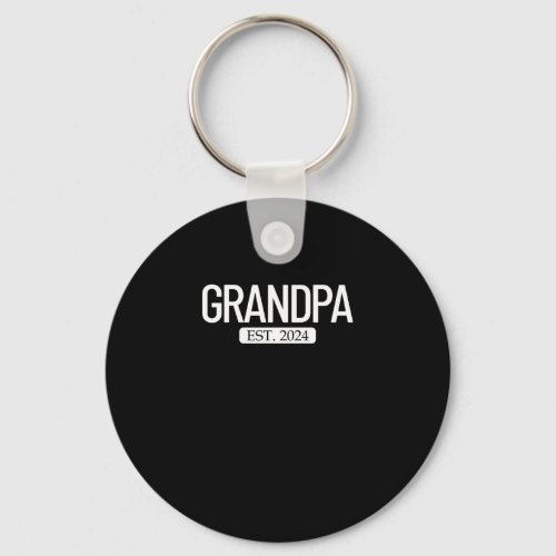 Grandpa Est 2024 New Grandparent Mens Grandpa Keychain