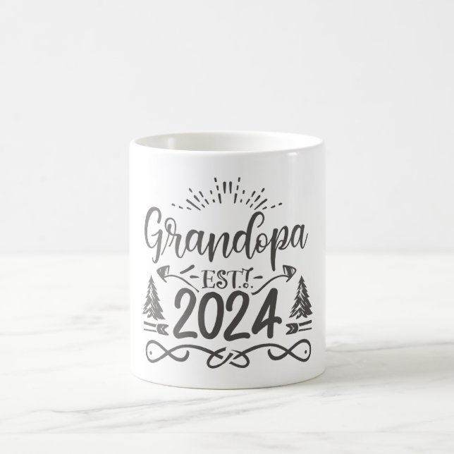 grandpa est 2024, Promoted To Grandpa Est. 2024 Coffee Mug (Center)