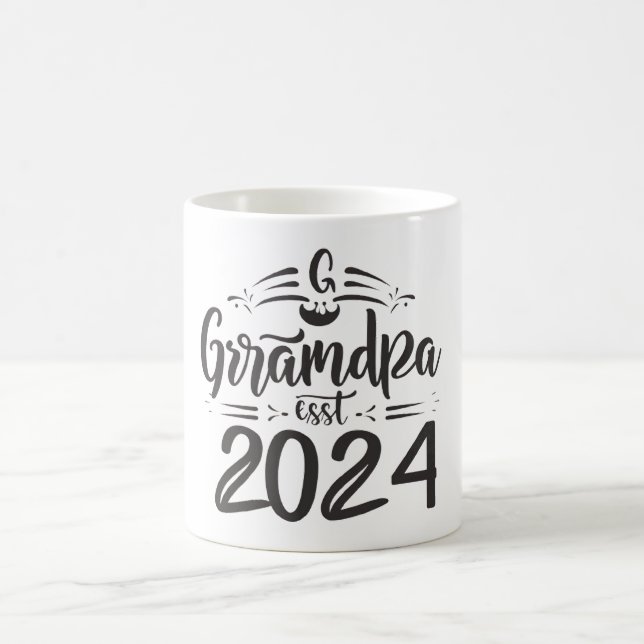 grandpa est 2024, Promoted To Grandpa Est. 2024 Coffee Mug (Center)