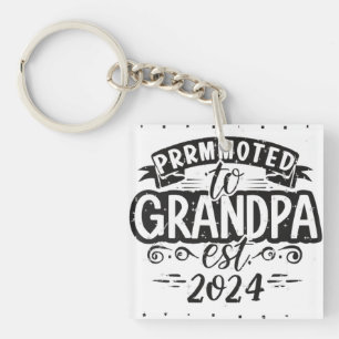 grandpa est 2024, Promoted To Grandpa Est. 2024 Keychain