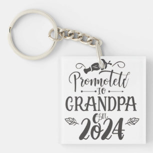 grandpa est 2024, Promoted To Grandpa Est. 2024 Keychain