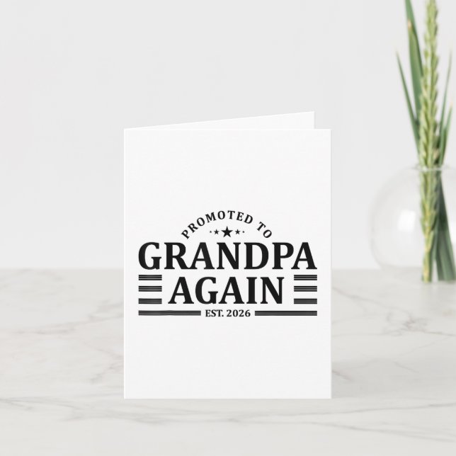 Grandpa Est 2026 First 1st Time Grandpa New Grandf Card (Front)
