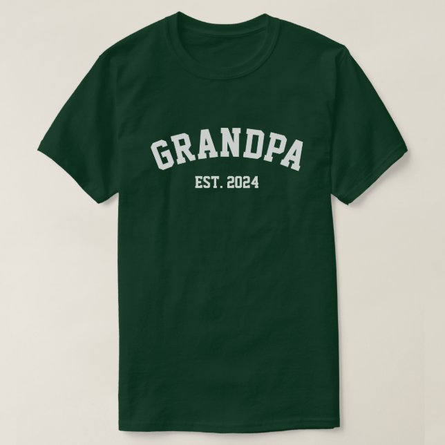 Grandpa Est. Date, Personalized New Grandfather T-Shirt (Design Front)