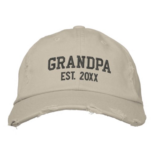 Grandpa Est Established Personalized Embroidered Baseball Cap