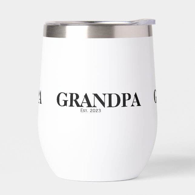 Grandpa Est Modern  Thermal Wine Tumbler (Left)
