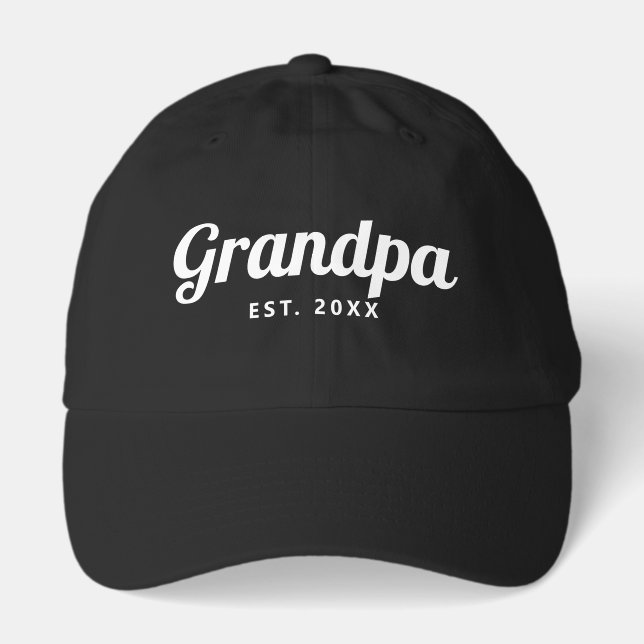 Grandpa Est. Year Custom New Grandpa Hat (Front)