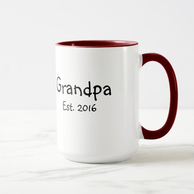 Grandpa - Established 2016 - 15 oz Coffee Mug (Right)
