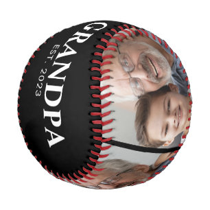Grandpa Established 3 Photo Grandparents Day Baseball