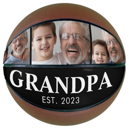 Grandpa Established 3 Photo Grandparents Day Basketball