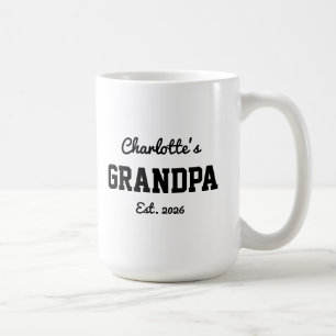 Grandpa Established Bold Modern Name Coffee Mug