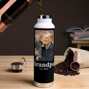 Grandpa established est. custom year water bottle