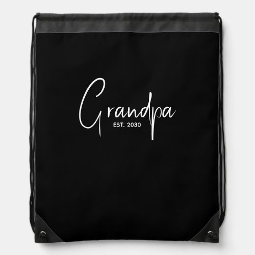 Grandpa Established Gift  Drawstring Bag