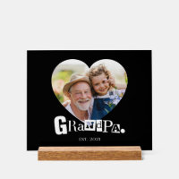 Grandpa Established Grandfather Heart Photo Gift