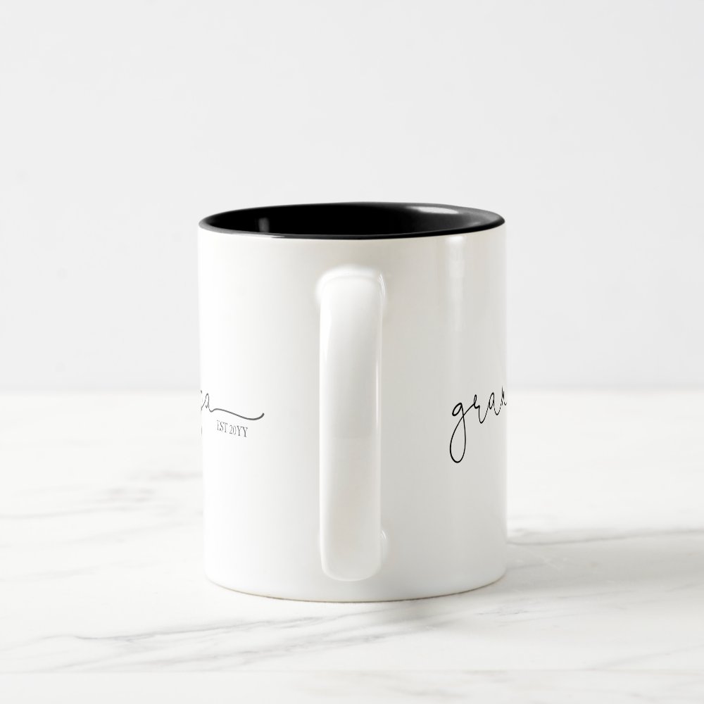Discover Grandpa Established | Grandma Gift Two-Tone Coffee Mug