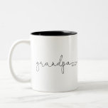 Grandpa Established | Grandma Gift Two-Tone Coffee Mug<br><div class="desc">This mug features the text grandpa in s beautiful script with "est" and the year! This would make a perfect gift for her for father's day, Christmas, birthday, or the perfect pregnancy announcement for that unexpected surprise that the soon to be grandpa can use forever! Change the color of the...</div>