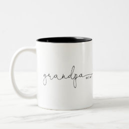 Grandpa Established | Grandma Gift Two-Tone Coffee Mug
