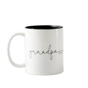Grandpa Established | Grandma Gift Two-Tone Coffee Mug