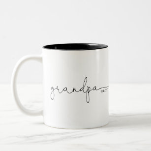 Grandpa Established   Grandma Gift Two-Tone Coffee Mug