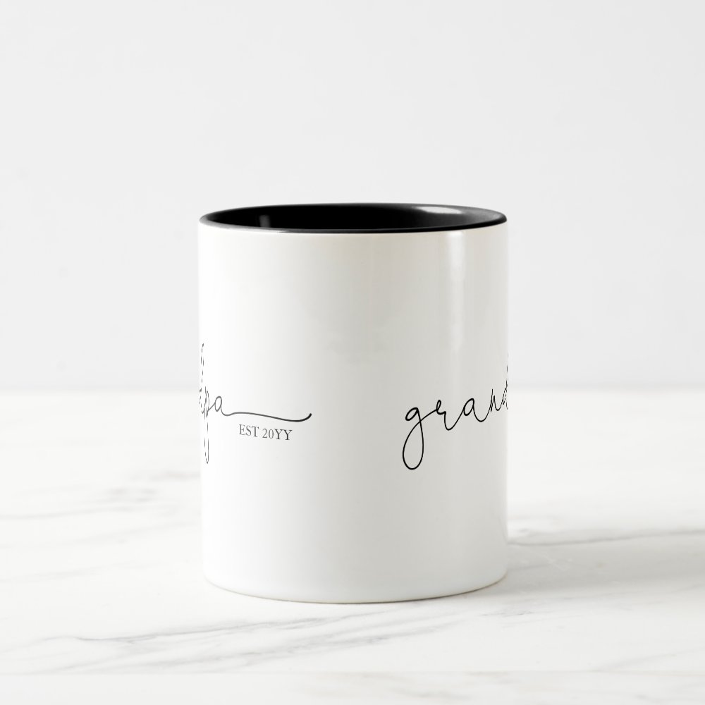 Disover Grandpa Established | Grandma Gift Two-Tone Coffee Mug