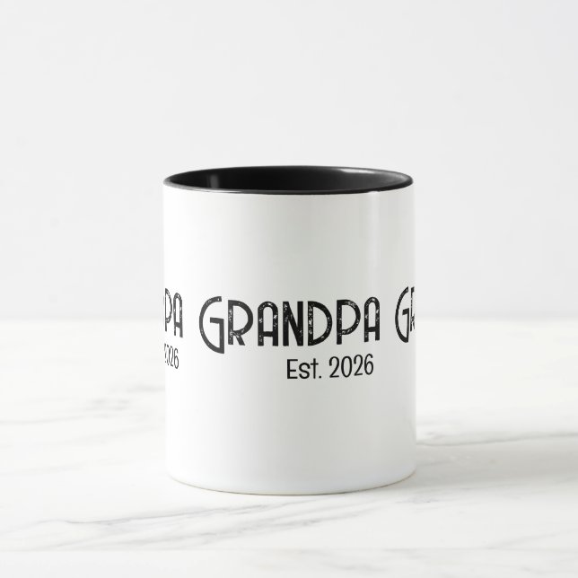 Grandpa Established Grunge text est. year two tone Mug (Center)