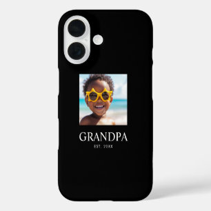 Grandpa Established Modern Black 2 Photo iPhone 16 Case