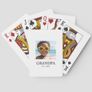 Grandpa Established Modern Photo Poker Cards