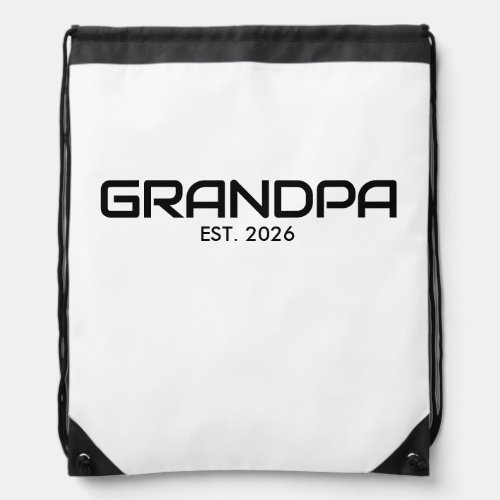 Grandpa Established New Grandad Gift  Drawstring Bag