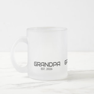 Grandpa Established New Grandad Gift Frosted Glass Coffee Mug