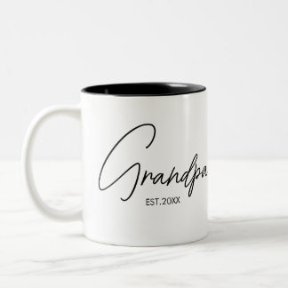 Grandpa Established Personalized Two-Tone Coffee Mug