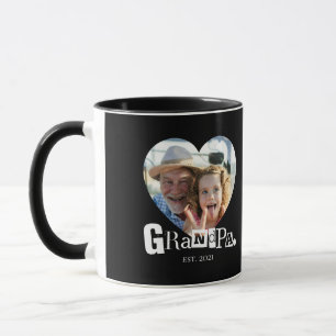 Grandpa Established Photo Gift For Grandfather Mug