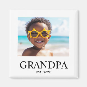 Grandpa Established Photo Gift Magnet