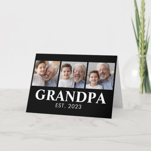 Grandpa Established Photo Grandparents Day Card
